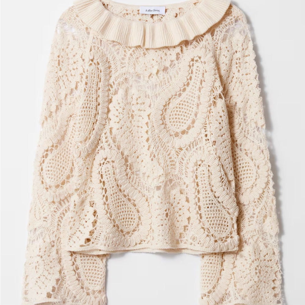 Chic Cream Lace Turtleneck Sweater